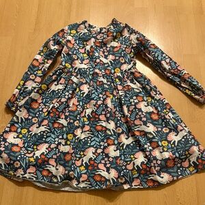 Little Miss Marmalade Whimsical Unicorn Floral Dress | Girls 10/12 | Long Sleeve